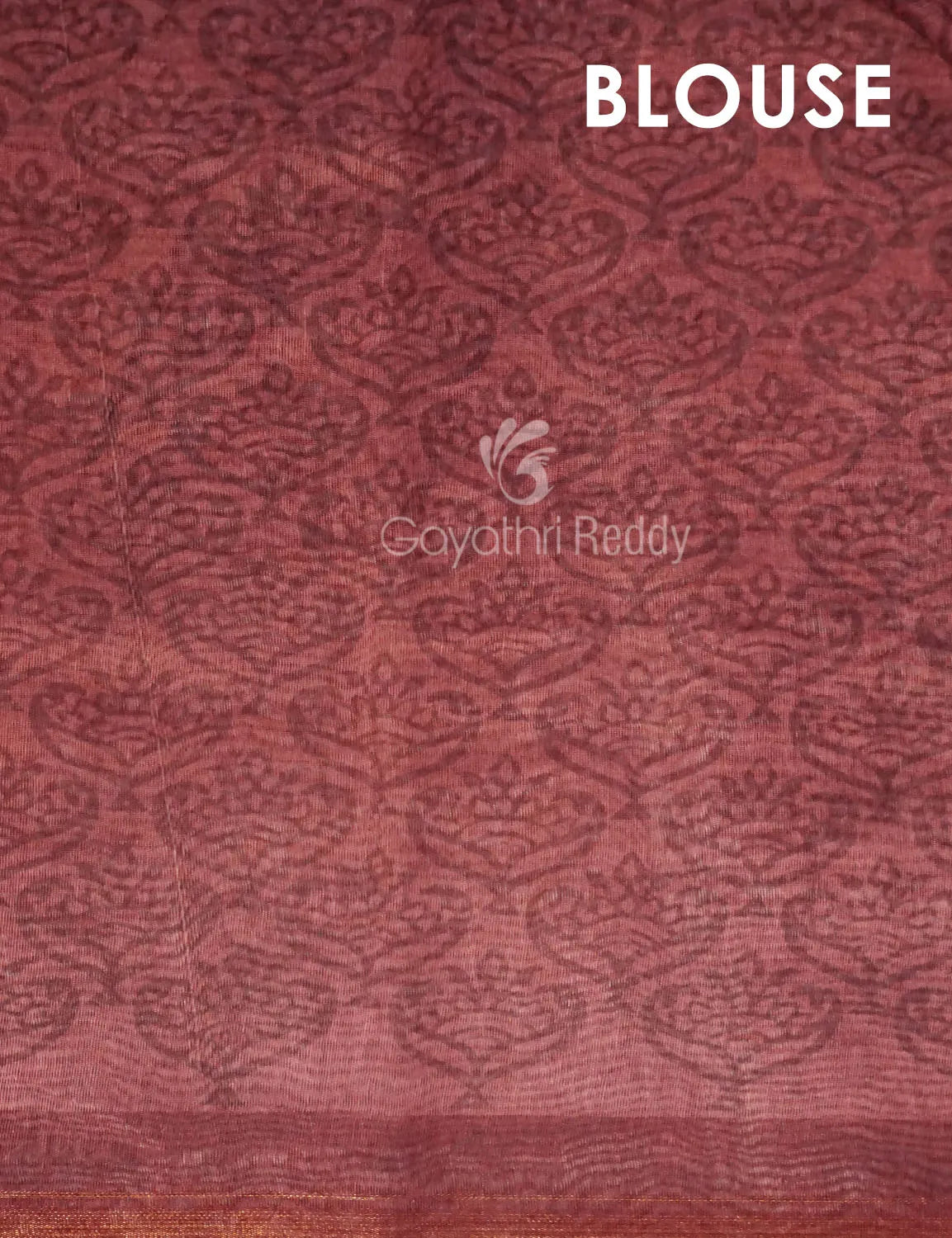 Red Onion All Over Printed Semi Chanderi Saree By Gayathri Reddy Designer Studio | Swadesiicart
