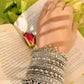 Tehzeeb Creations Women's Silver Colour Oxidised Kada Afghani Style Bangle - Swadesiicart