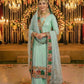 Anaita Sky Blue Georgette Stitched Suit With Embroidery & Sequence Work