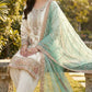 Anaita White Fox Georgette Suit with Embroidery & Khatli Work