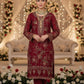 Anaita Maroon Chiffon Suit with Embroidery & Sequence Work