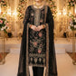 Anaita Black Chiffon Suit with Embroidery & Sequence Work