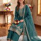 Anaita Teal Green Silk Suit With Embroidery & Sequence Work