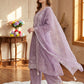 Anaita Lavender Silk Suit With Embroidery & Sequence Work