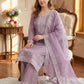 Anaita Lavender Silk Suit With Embroidery & Sequence Work