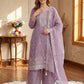 Anaita Lavender Silk Suit With Embroidery & Sequence Work