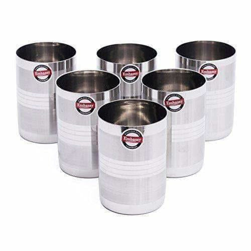 Stainless Steel XL-Big Glass - Pack of 6 - Swadesiicart