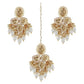 Tehzeeb Creations Back Meenakari Gold-Polished Set with Earring and Mang Tika Combo Uncut Big Faux Kundan Choker Necklace set | Swadesiicart