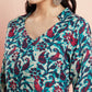 Aks Floral Printed V-Neck Pure Cotton Kurta with Salwar