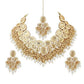 Tehzeeb Creations Back Meenakari Gold-Polished Set with Earring and Mang Tika Combo Uncut Big Faux Kundan Choker Necklace set | Swadesiicart