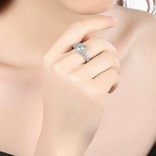 Crystal Royal Queen Sterling Silver Plated Ring | Swadesiicart