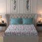 MYTRIDENT Violet White Floral Cotton 144 TC Queen Bedsheet With 2 Pillow Covers - Swadesiicart