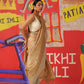 Tikhi Imli Sequinned Jute Silk Saree | Swadesiicart