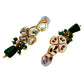 Tehzeeb Creations Meenakari Gold-Polished pentagon shape Uncut Kundan Necklace Set - Swadesiicart