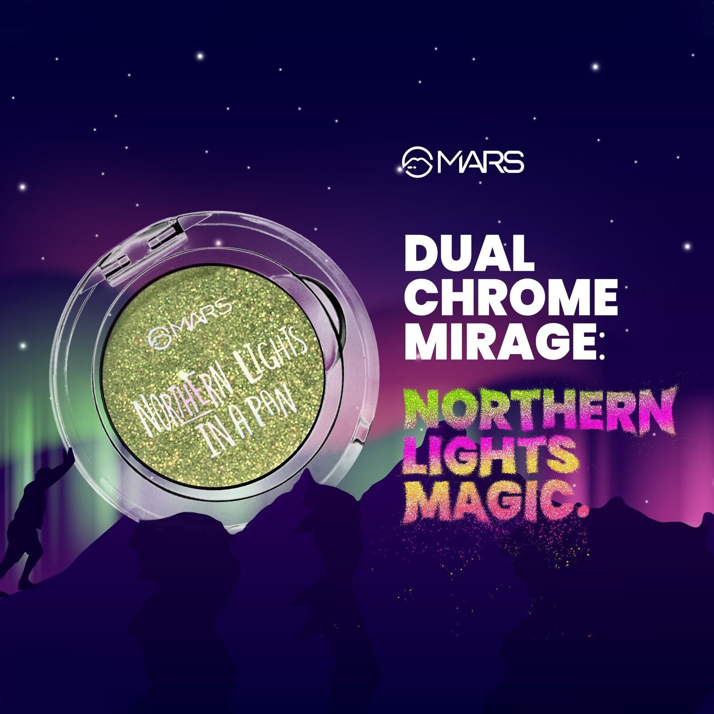 MARS Cosmetics Northern Lights In A Pan Eyeshadow Palette - 01 Swirling Sweden - Swadesiicart