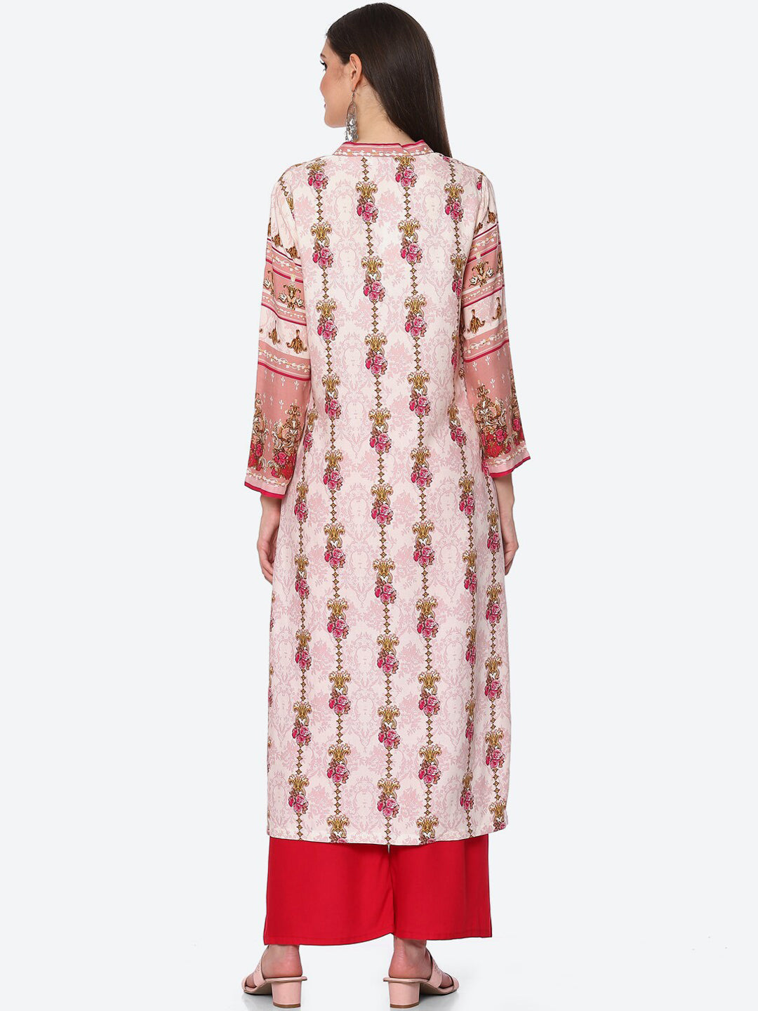Biba Women Pink Floral Printed Kurta - Swadesiicart