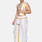 Sethukrishna Men White & Gold-Toned Solid Ready Made Dhoti Pants | Swadesiicart