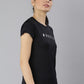 MKH Women Black Typography Printed Dri-FIT Sports T-shirt - Swadesiicart