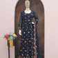 Anaita Navy Blue Faux Georgette Sequins Embroidered Salwar Suit