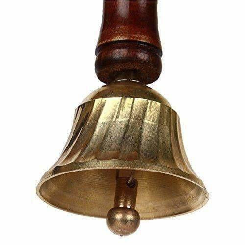 Brass & Wooden Pooja Prayer Ghanta - Indian Hindu Festivals - Swadesiicart