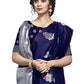 Shiv Textiles Women's Dark Blue Jacquard Art Silk Saree | Swadesiicart