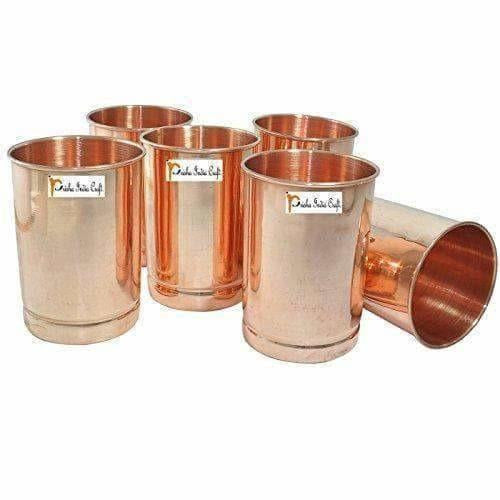Copper Glass Drinkware - Set of 6 - Swadesiicart