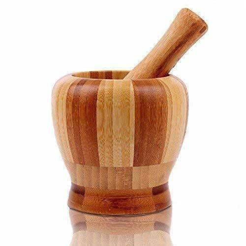 Wooden Motar Pestle Set (Brown) - Swadesiicart