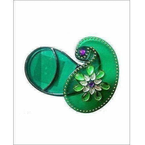Green Color - Acrylic Kankavati Box Pack of 6 - Swadesiicart