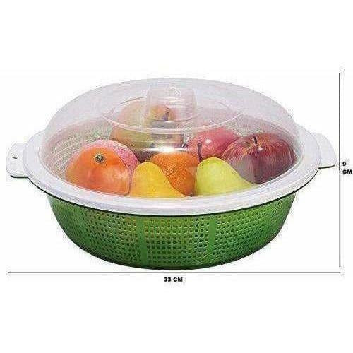 Multipurpose Double Layer Plastic Sieve Drainer Bowl - Swadesiicart