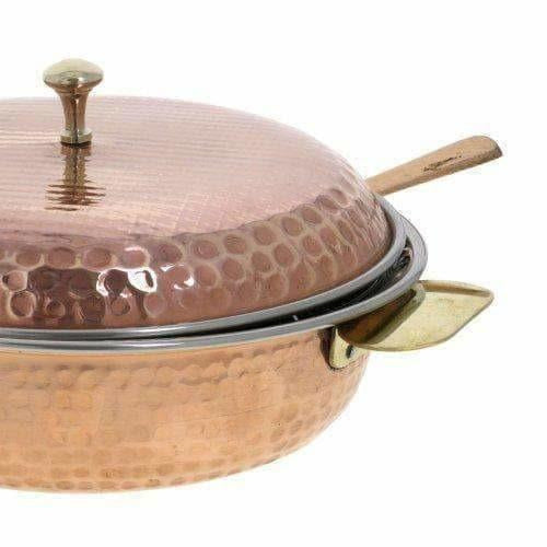 Copper Serving Bowl Tureen with Spoon - Swadesiicart