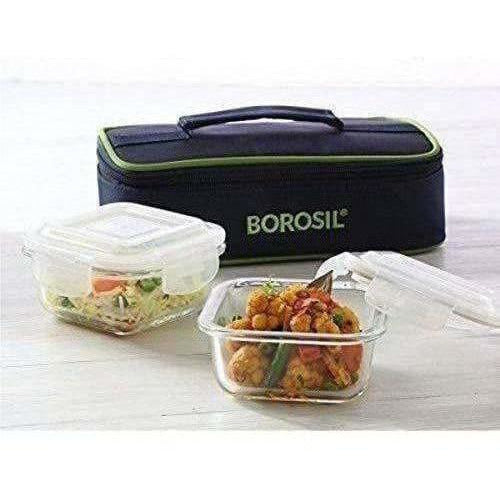 Glass Tiffin Set, 320ml, Set of 2 - Swadesiicart