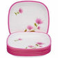 Pink Color Square Quarter Plate Set - 6 Plates Set - Swadesiicart
