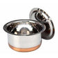Stainless Steel Patila Round Copper Bottom Container Ganj Tapeli with Lid - Swadesiicart