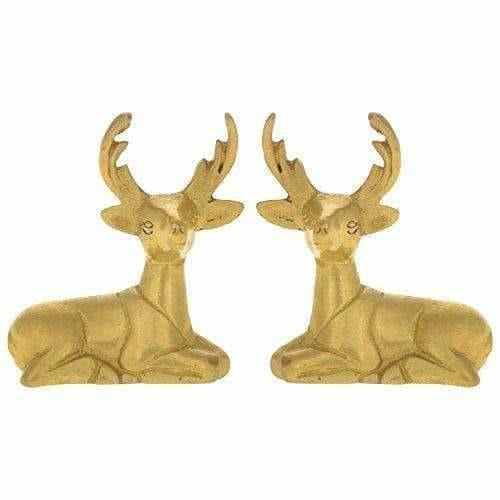Home Decor Decoration Made of Brass Deer Statue - Set of 2 | Swadesiicart