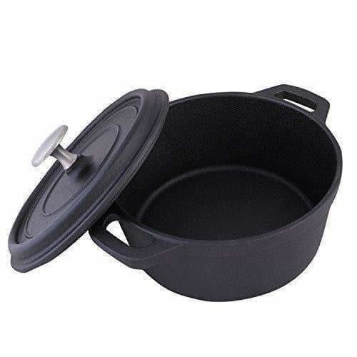 Non Stick Cast Iron Dutch Oven Cookware Black - Swadesiicart