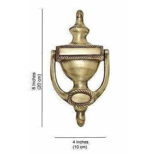 Georgian 8" Round Brass Door Knocker | Swadesiicart