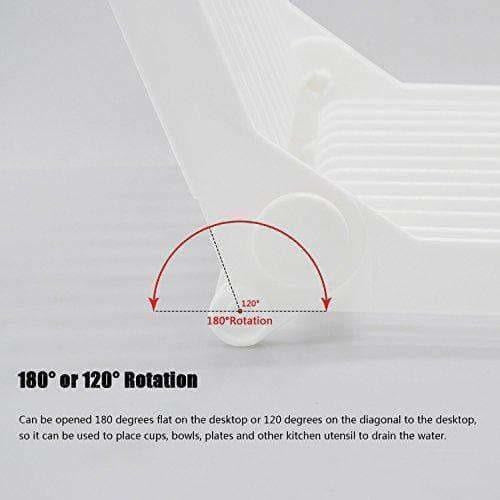 Folding Plastic Kitchen Dish Rack Stand Plate Holder for Bowls Plates - 2 Slots - Swadesiicart