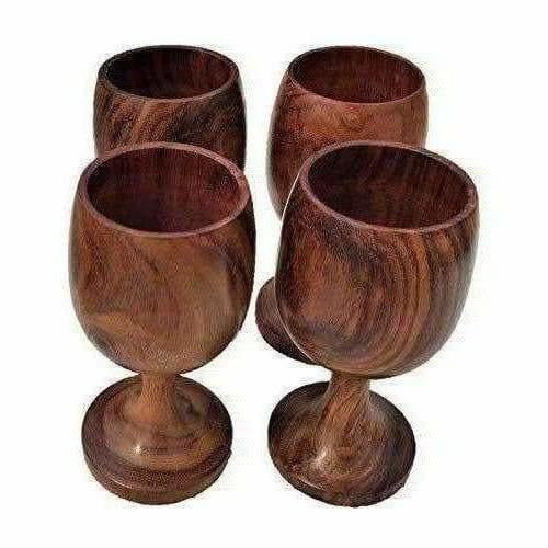 Handmade Sheesham Wooden Glass - Swadesiicart