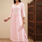 Vishudh Ethnic Motifs Embroidered Thread Work Straight Kurta With Palazzos - Swadesiicart