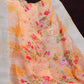 Shades of Baby Orange With Dark Orange Blouse Floral Design Semi Chanderi Saree By Gayathri Reddy Designer Studio | Swadesiicart