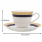 Classical Golden Border Cup Set with Saucer, Set of 12, 200ml - Swadesiicart