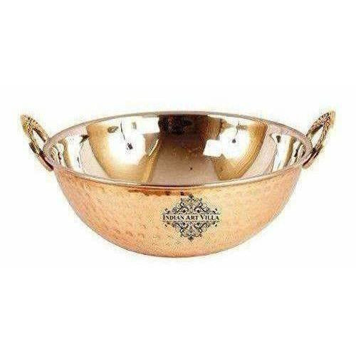 Steel Copper Kadai Bowl - 1000 ML - Swadesiicart