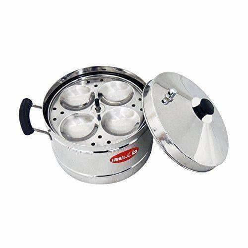 Stainless Steel Idly Cooker With 4 Idly Plates - Swadesiicart