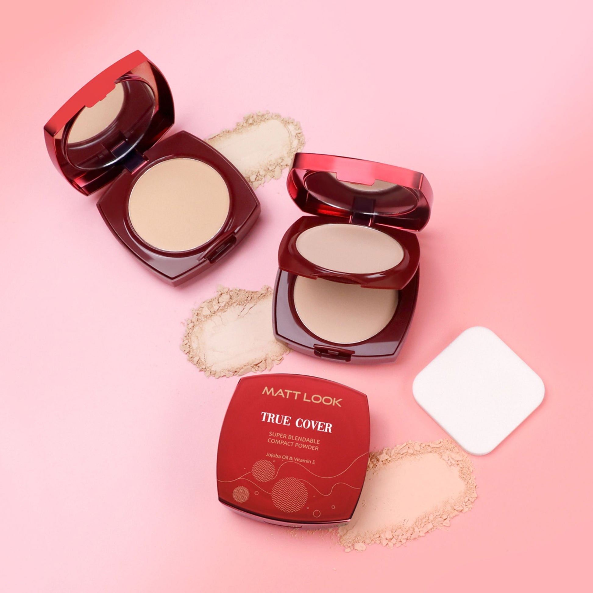 Matt Look True Cover Super Blendable Compact Powder - Golden Sand - Swadesiicart