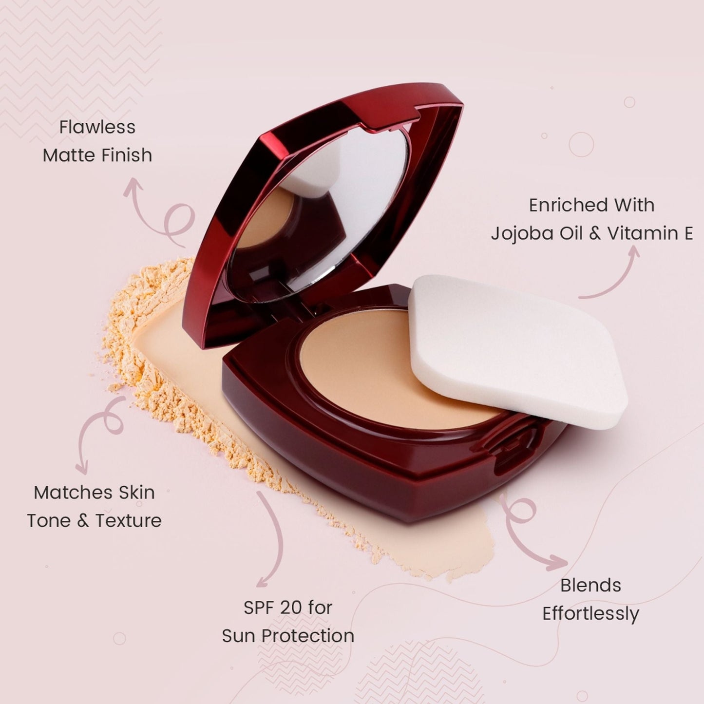 Matt Look True Cover Super Blendable Compact Powder - Golden Sand - Swadesiicart