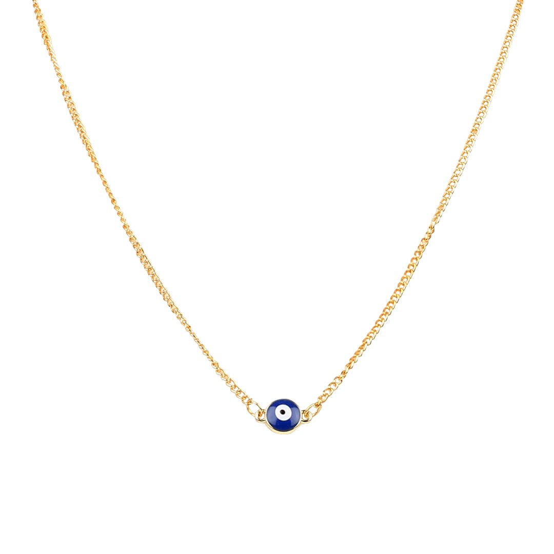 Gold-Toned Alloy Evil Pendant Necklace - The Pari | Swadesiicart