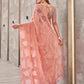 Tikhi Imli Peach Abstract Woven Design Half And Half Saree | Swadesiicart