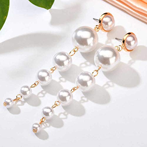 Gold-Polished Alloy Pearl Droplets Earrings - The Pari - Swadesiicart