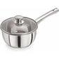 Stainless Steel Sandwich Base Dlx Sauce Pan with Glass Lid - Swadesiicart