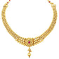 Gold-Polished Traditional Style Choker Necklace Jewellery Set for Women/Girls - Wahe Jewels - Swadesiicart